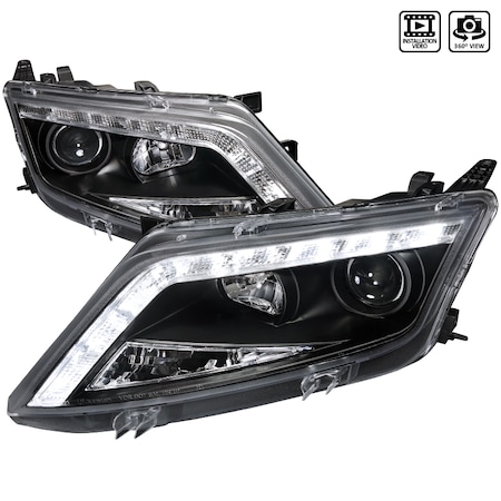 Spec-D Tuning 10-12 Ford Fusion Projector Headlights Black Housing LHP-FUS10JM-TM